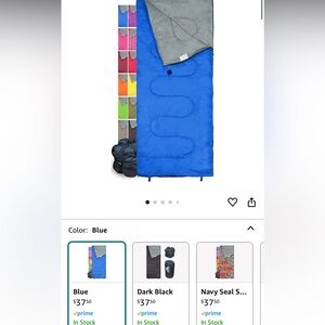 Kids blue sleeping bag. Used only once indoors